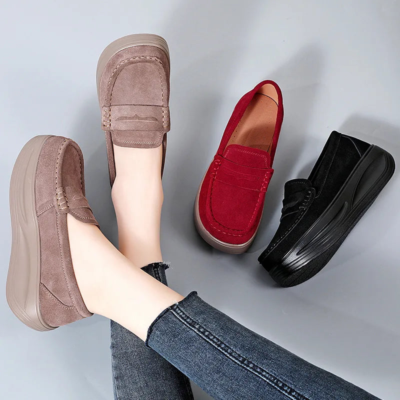 Women's Plus Size Wedge Platform Slip-On Shoes | Soft Sole Wedge Platform Shoes Axl