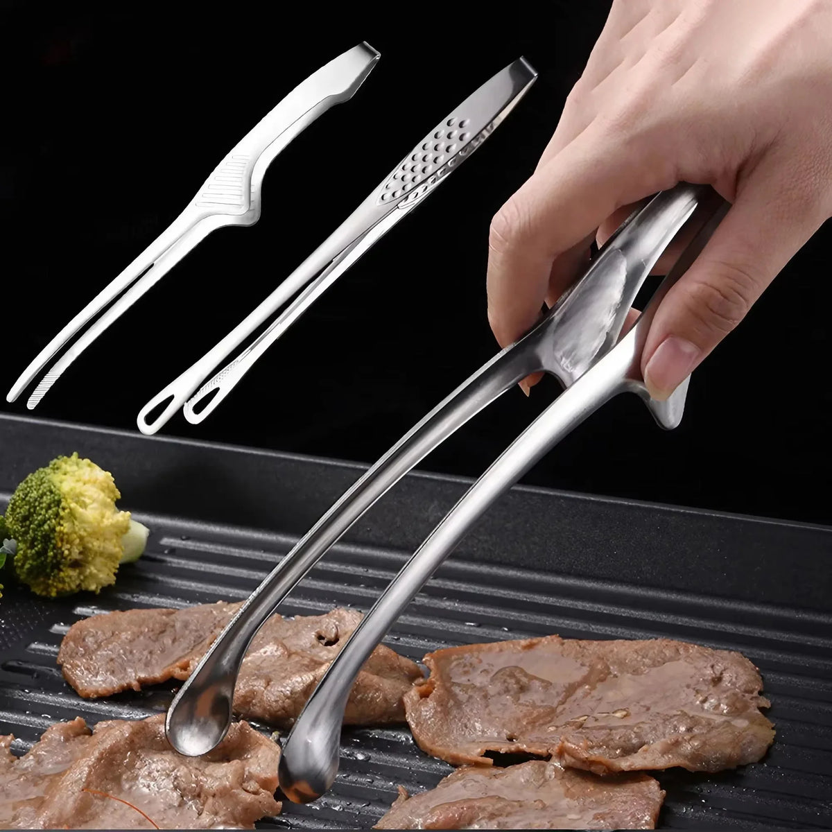 304 Stainless Steel Food Tongs – Long Handle BBQ & Kitchen Kitchen Tongs Axl