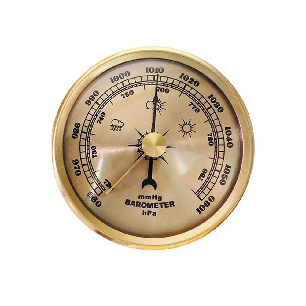 Precision Mechanical Barometer – Aluminum Alloy Weather Gauge Mechanical Barometer Axl Gold