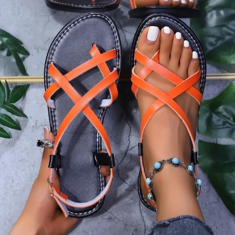 VKJF Women's Flat Sandals – Lightweight Casual Clip-Toe Shoes Women's Flat Sandals Axl