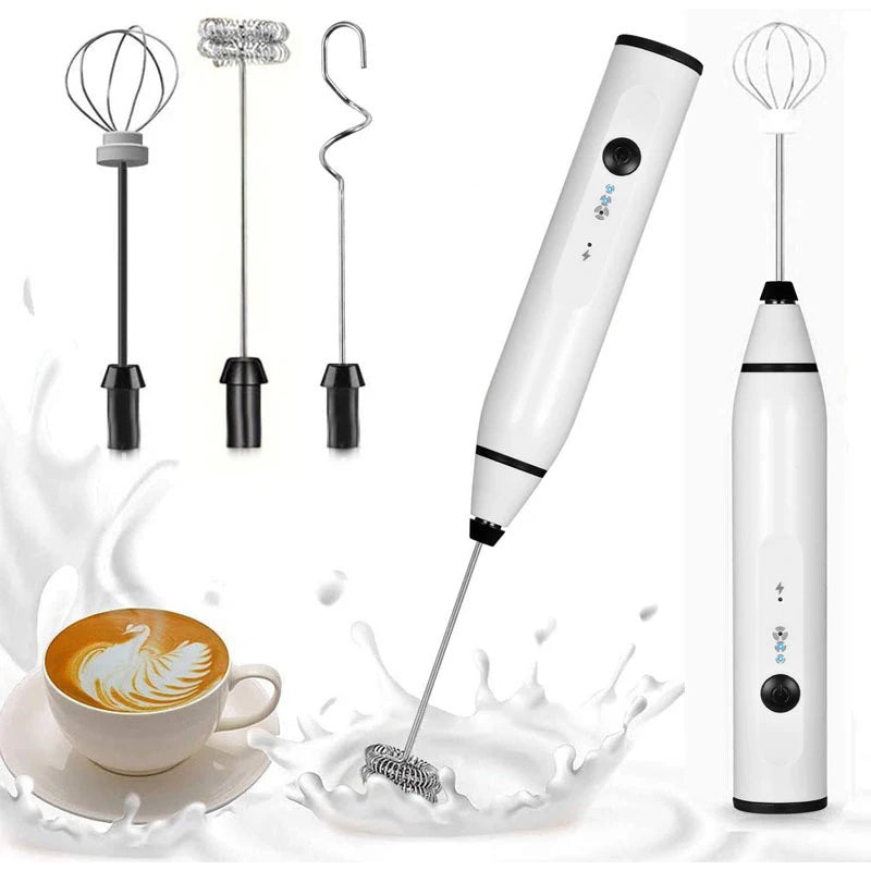 Mini USB Rechargeable Milk Frother – 3-Speed Electric Whisk Milk Frother Axl