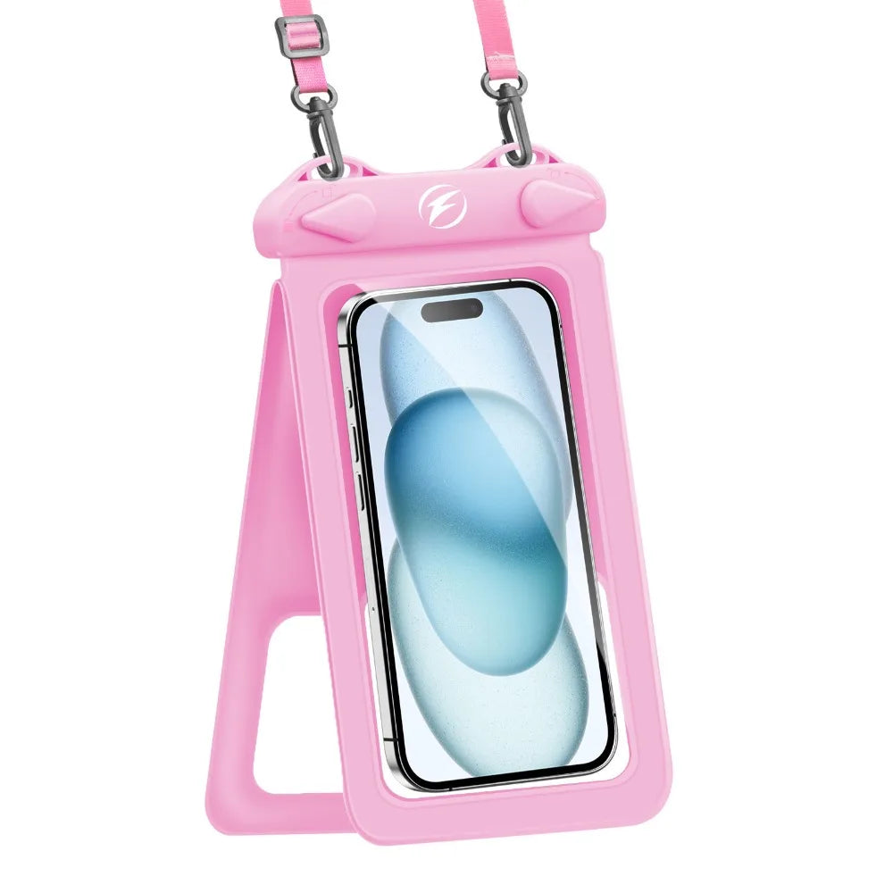 Double Pocket Waterproof Phone Bag | IPX8 Touch Screen Dry Pouch Waterproof Phone Pouch Axl Pink