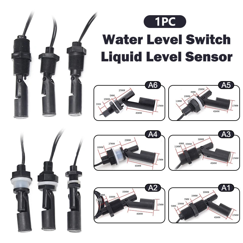 PP Plastic Ball Float Switch – 12V–110V Water Level Sensor Water Level Sensor Axl