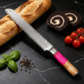 67-Layer Damascus Steel Bread & Chef Knife – Sharp 19.2cm Damascus Kitchen Knife Axl Bread Knife