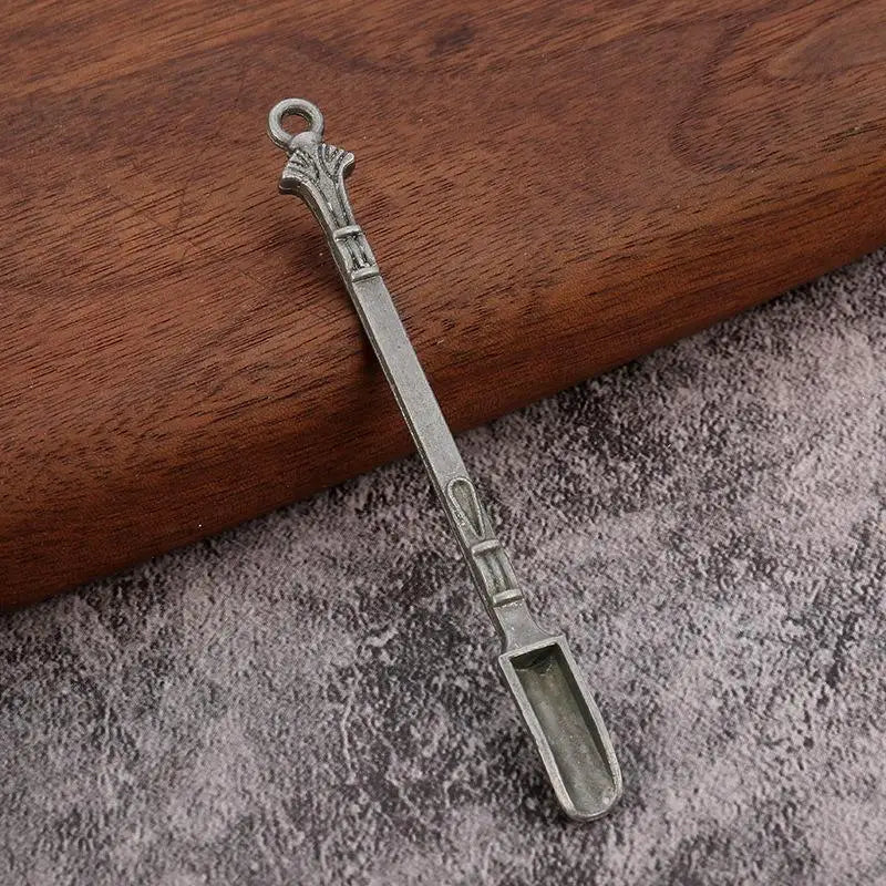 Vintage Zinc Alloy Mini Scoop – Engraved Powder Measuring Spoon Mini Measuring Scoop Axl C