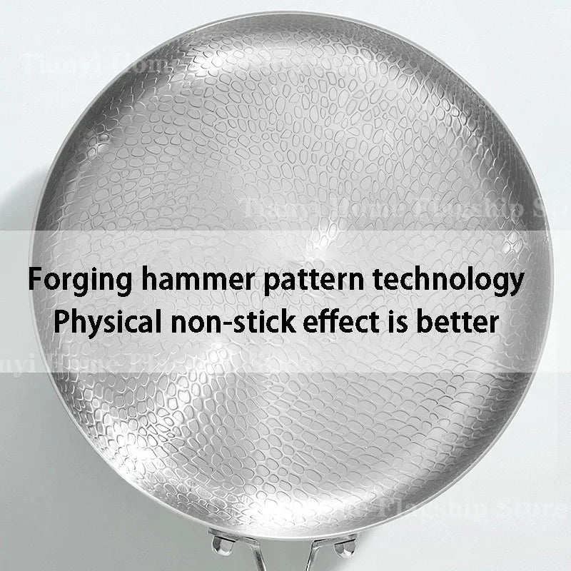 Titanium Stainless Steel Non-Stick Skillet 20/24/28cm Stainless Steel Skillet Axl