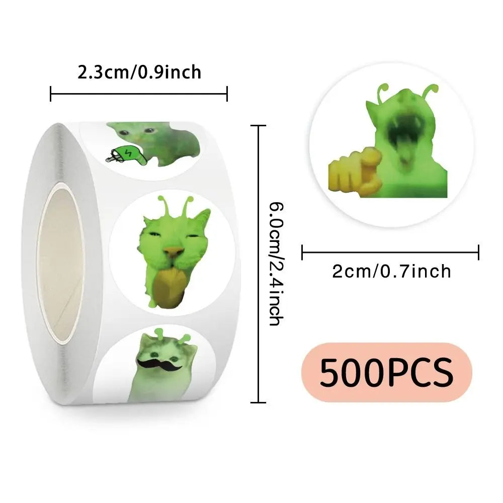 500 Alien Cat Stickers – Funny Quirky Waterproof Sticker Roll Decorative Stickers Axl