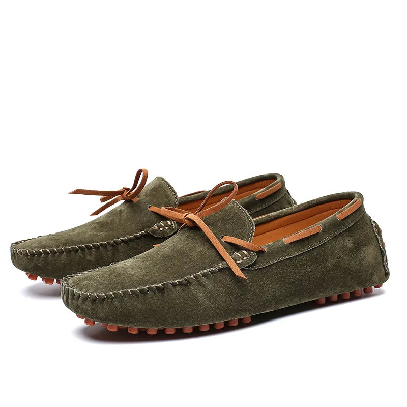 Men's Slip-On Suede Loafers – Soft Sole Casual Shoes Size 38–49 Men's Loafers Axl Green Casual Shoes 48