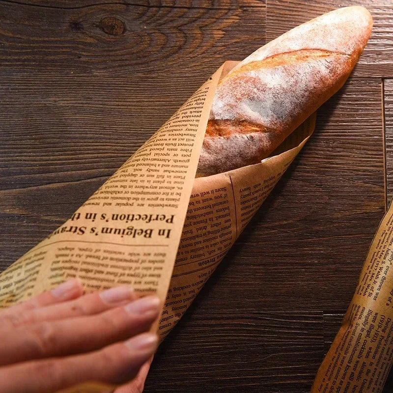 Retro Newspaper Food Grade Grease Paper Wrappers – 5m Roll Food Wrapping Paper Axl