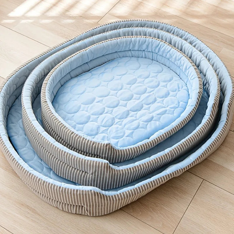 Ice Silk Pet Cooling Pad – Round Bed for Cats & Dogs Pet Cooling Bed Axl