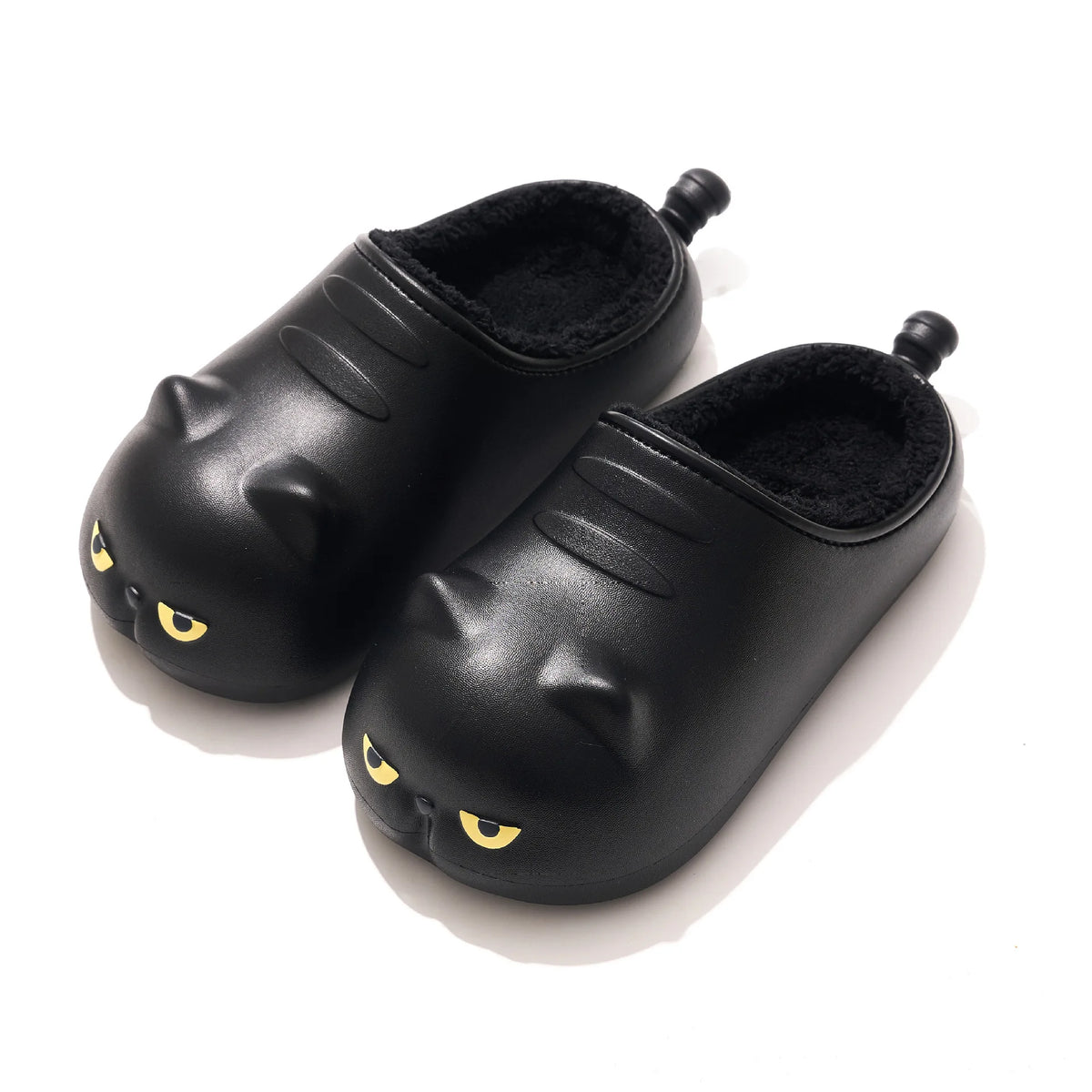 Lorilury Fuzzy Cat Slippers – Women's Warm Indoor House Shoes Indoor House Slippers Axl Black 40-41