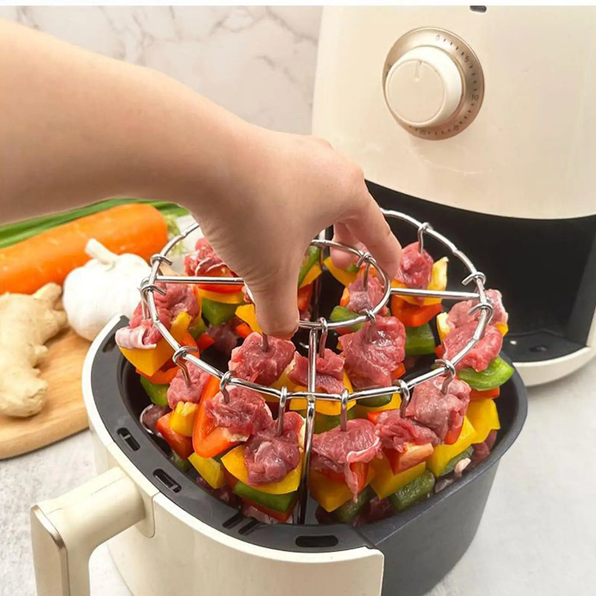 Air Fryer Vertical Skewer Rack | Stainless Steel Grill Skewers Air Fryer Skewer Rack Axl