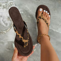 Women's Leopard Print Kitten Heel Flip Flops – Roman Slides Kitten Heel Slides Axl 38 Brown