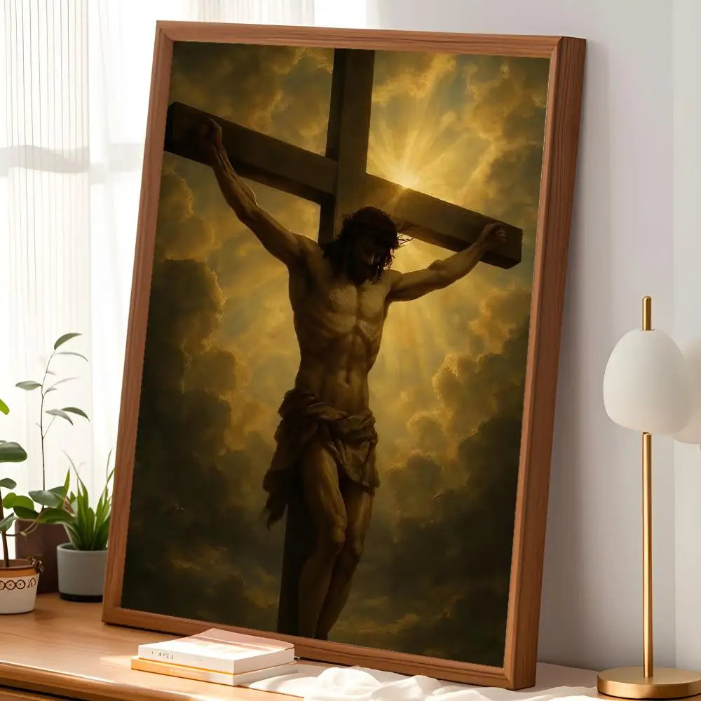 Jesus Religious Self-Stick Wall Art Poster – Waterproof Decor Religious Wall Poster Axl