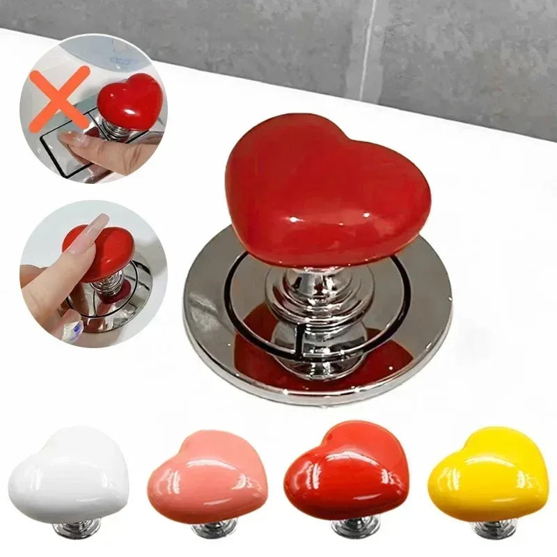 Heart-Shaped Toilet Flush Buttons with Nail Protectors – 5 Pack Toilet Button Cover Axl Default Title