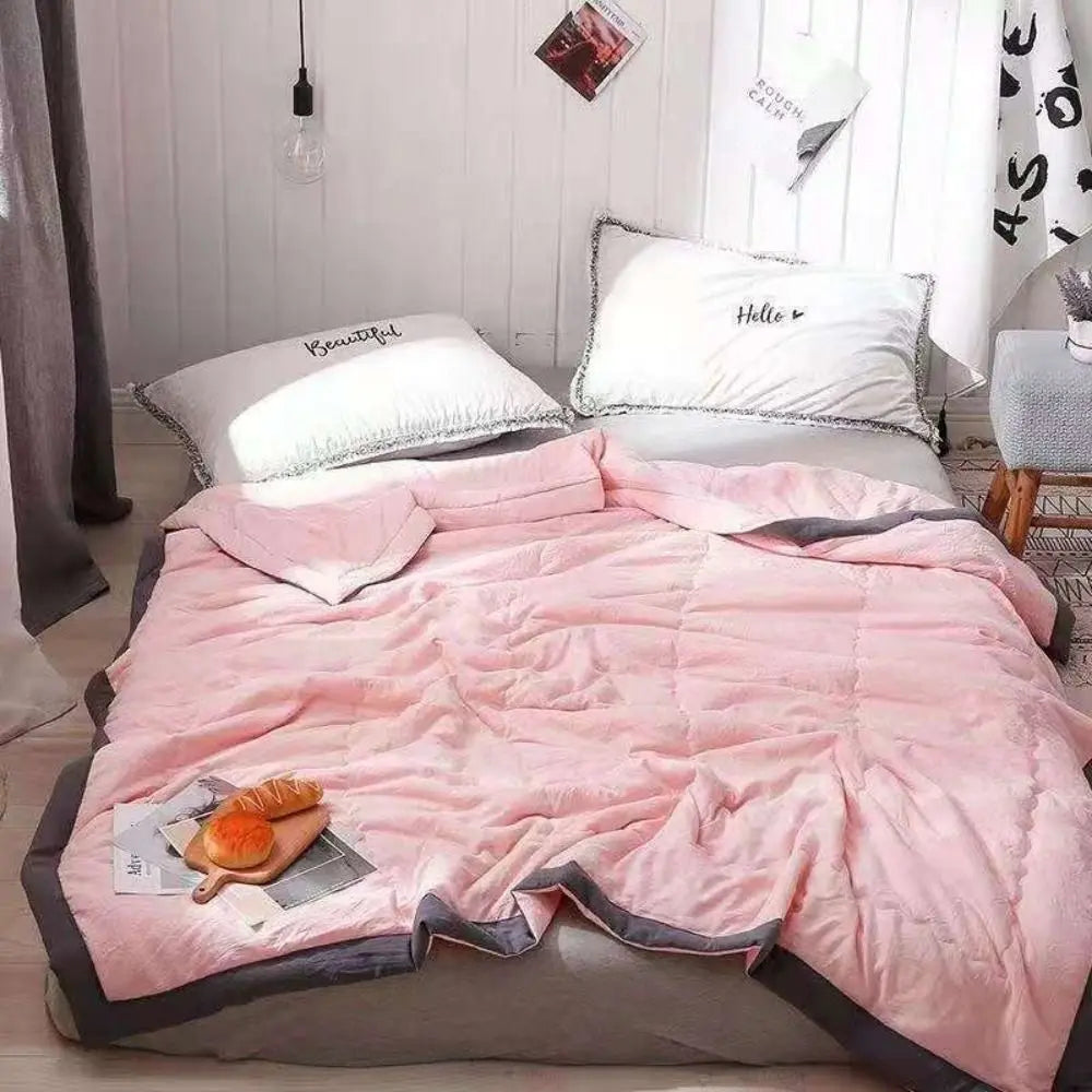 Double-Sided Cooling Blanket – Breathable Cotton Summer Quilt Cooling Blanket Axl
