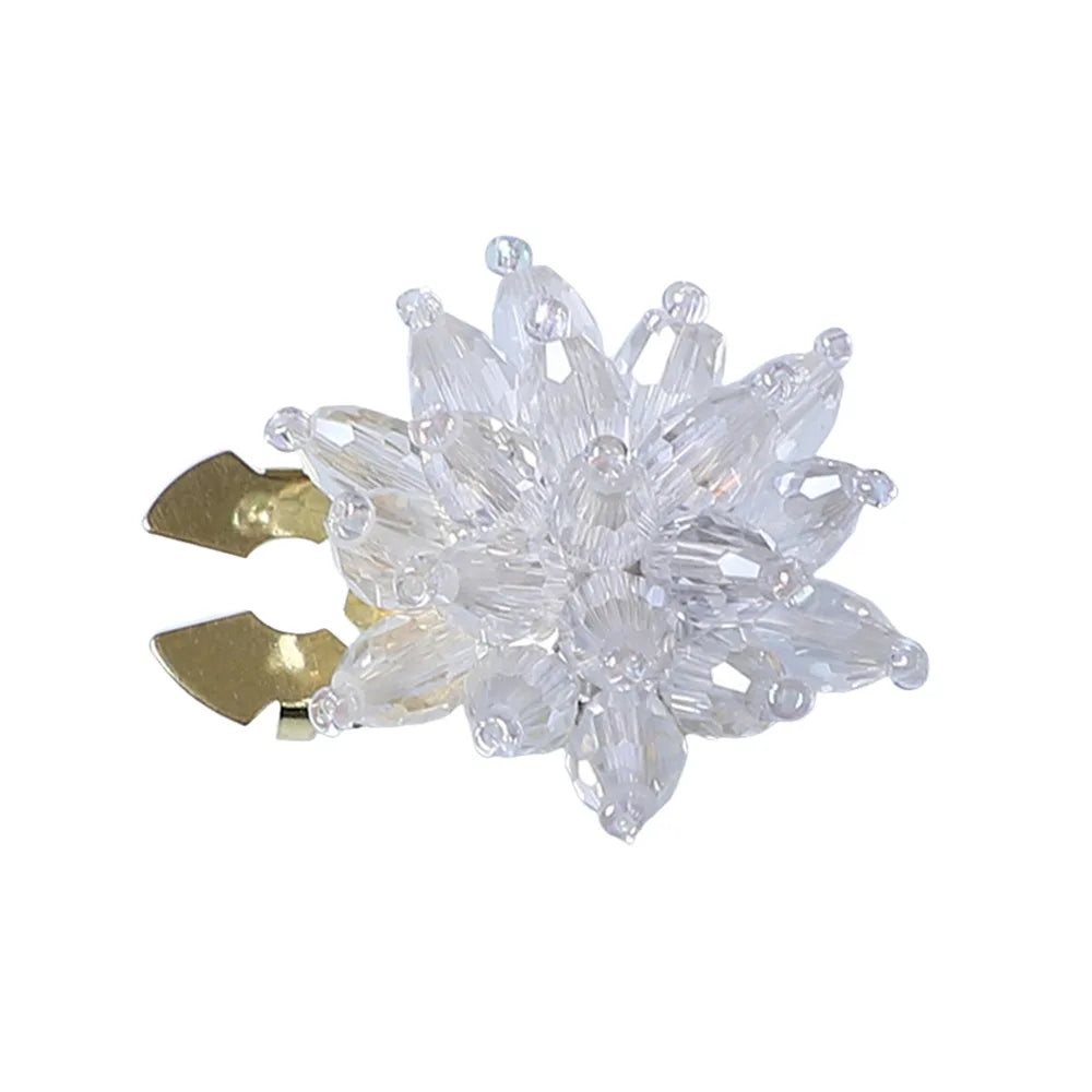 Pearl Button Covers – Alloy Rhinestone Flower DIY Shirt Decor Button Covers Axl 06