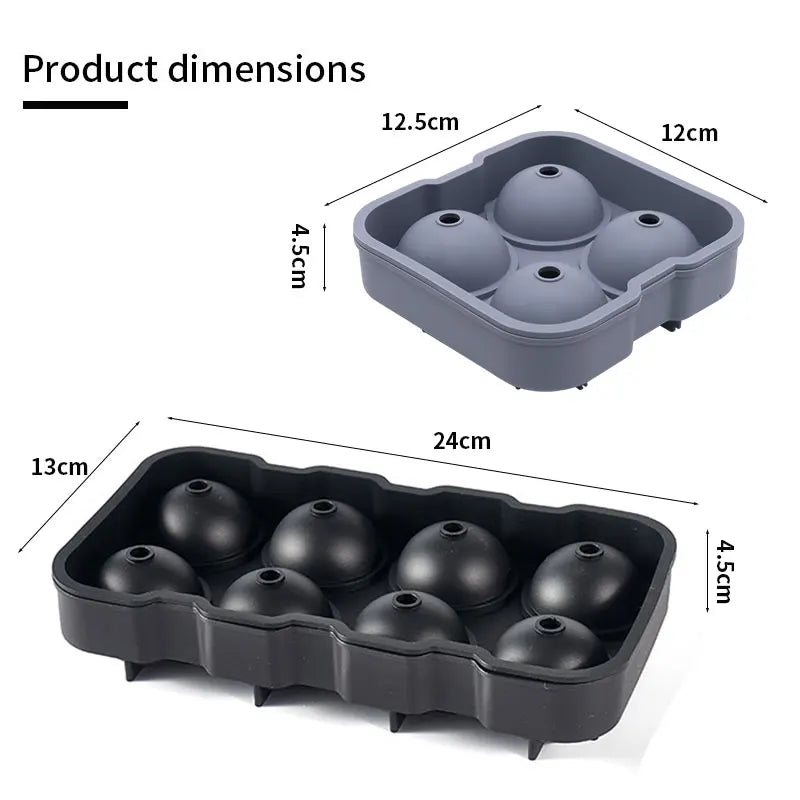 Sphere Ice Ball Mold – 8-Cavity Silicone Round Ice Cube Tray Ice Ball Mold Axl