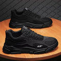 YBQJOO Men's Mesh Breathable Low-Top Platform Sneakers Platform Sneakers Axl black 43
