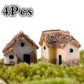 4-Piece Miniature Fairy Garden Figurines – Resin House Statues Miniature Garden Figurines Axl 4 pieces