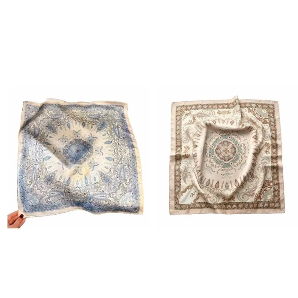 Geometric Print Square Scarf – Hair Wrap & Headband for Women Square Scarf Axl