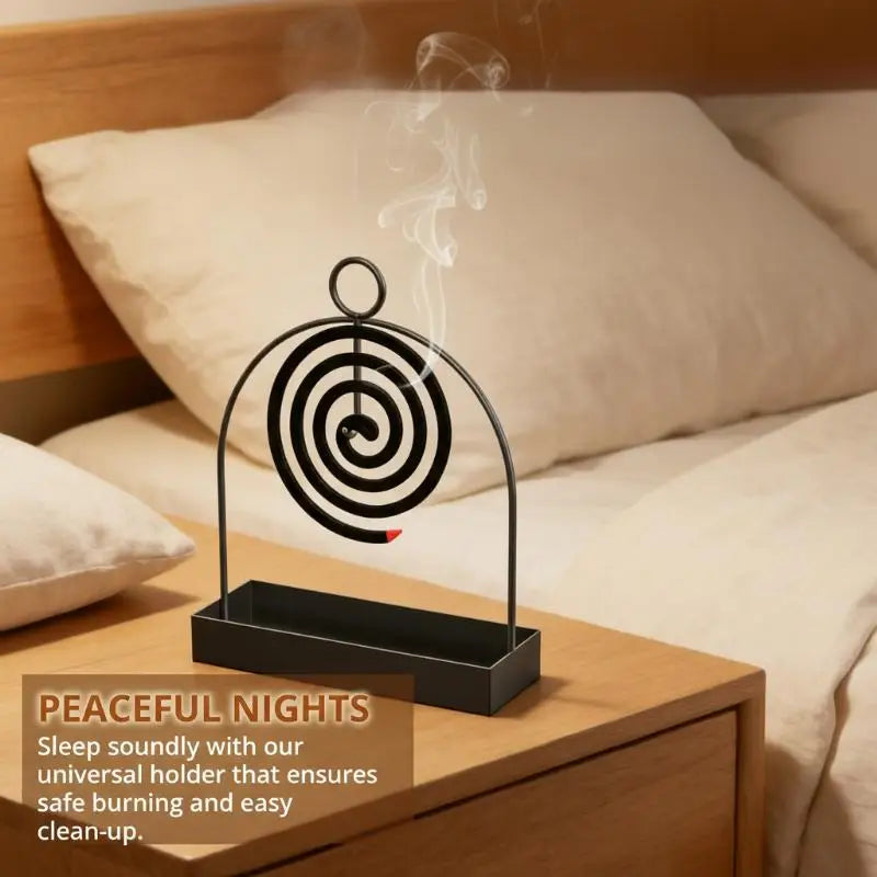 Nordic Spiral Iron Mosquito Coil Holder with Ash Tray Mosquito Coil Holder Axl