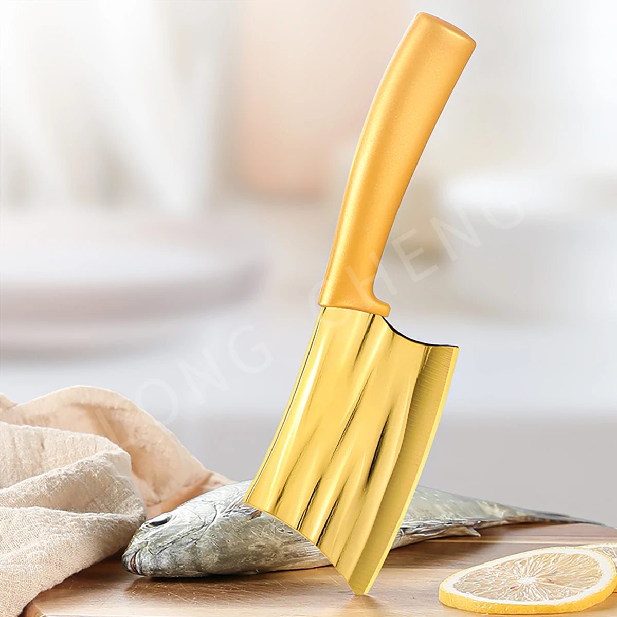 Golden Rainbow Stainless Steel Chef & Filleting Knife Kitchen Chef Knife Axl golden