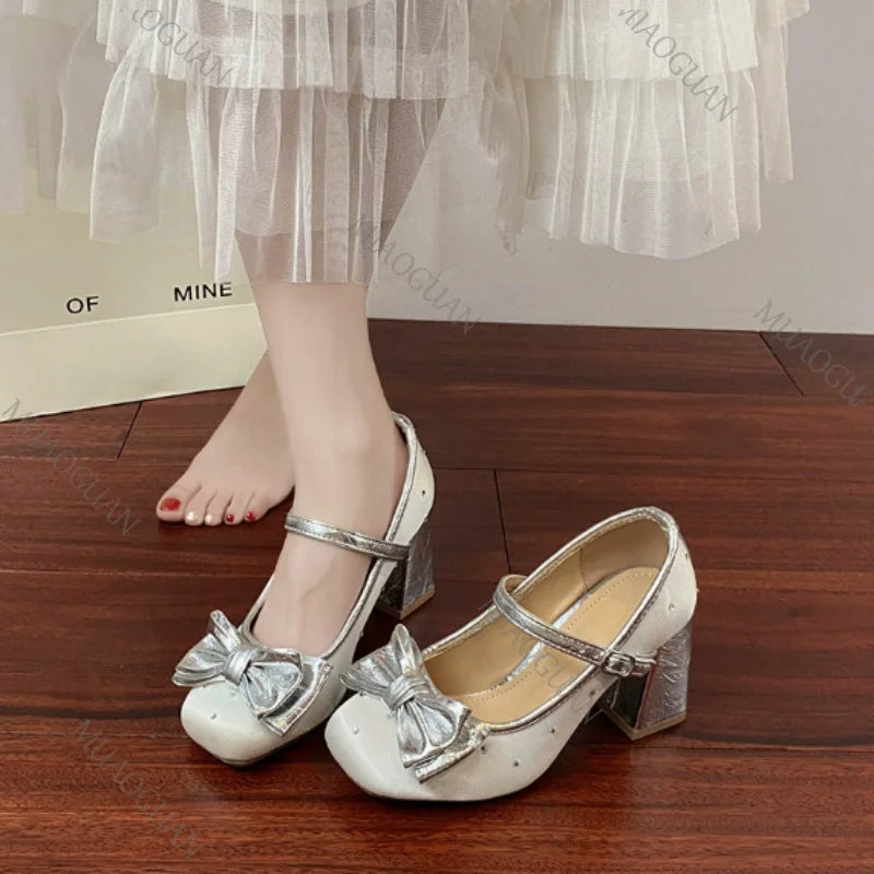 Rhinestone Flower Mary Jane Heels – Women's 7.5cm Party Pumps Mary Jane Pumps Axl sliver-1 37