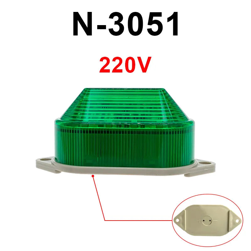 CNMAWAY TB40 LED Strobe Warning Light 12V 24V 220V IP44 LED Warning Light Axl Green 220V