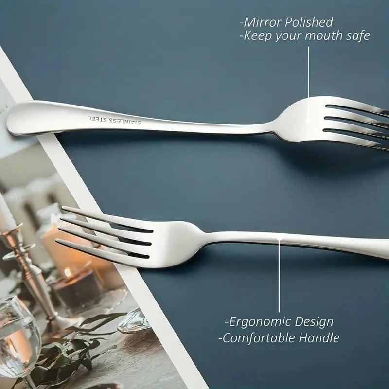 12-Piece Stainless Steel Fork Set – Dinner, Salad & Dessert Flatware Fork Set Axl