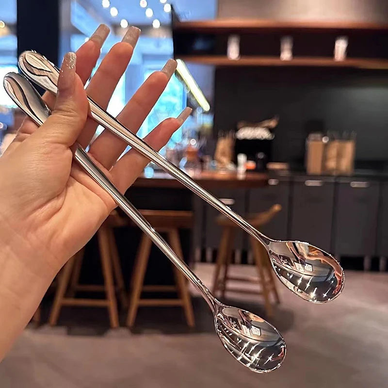 Stainless Steel Long Handle Stirring Spoon – Dessert & Kitchen Kitchen Stirring Spoon Axl