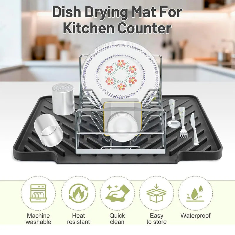 Silicone Dish Drying Pad – Non-Slip Heat Resistant Drain Mat Dish Drying Mat Axl
