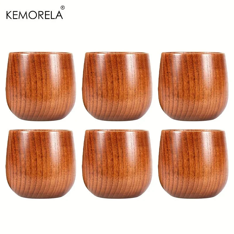 KEMORELA Handmade Jujube Wood Big Belly Cup | Tea & Coffee Wooden Drinkware Cup Axl