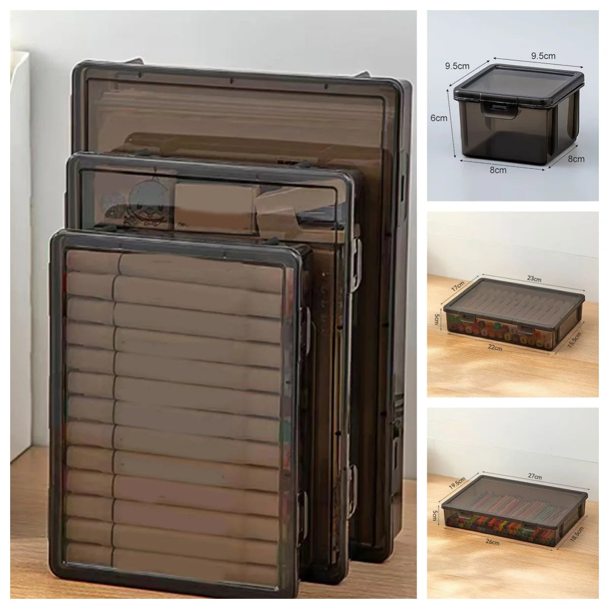 Clear A4 Document Storage Box – Transparent Desktop File Organizer Desktop File Organizer Axl