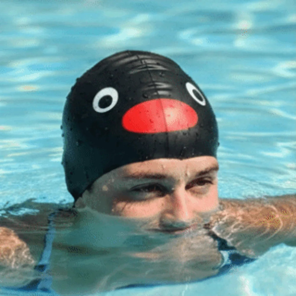 Penguin Silicone Swimming Cap – Waterproof Ear Protection Silicone Swim Cap Axl