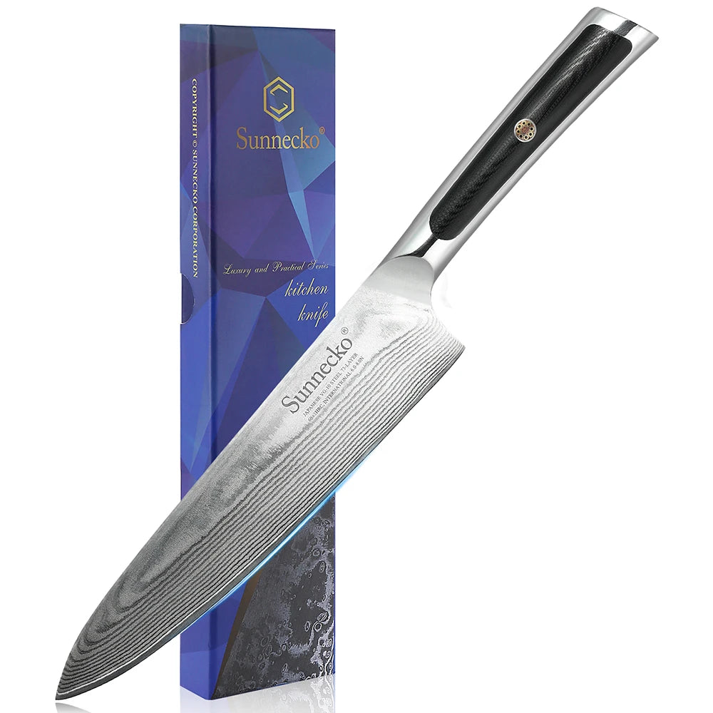 Sunnecko Damascus Steel Chef's Knife 8"/6.5" VG10 G10 Handle Damascus Chef Knife Axl Chef knife 8 Inch China Mainland