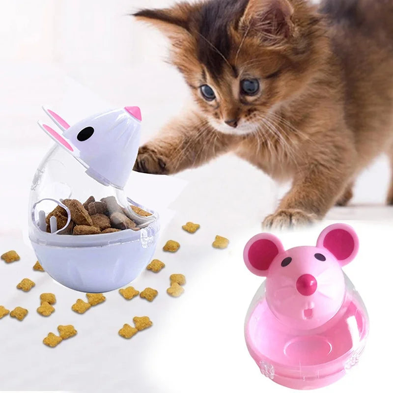 Mouse Cat Treat Dispenser Toy – Rolling Food Feeder for Cats Cat Treat Dispenser Axl