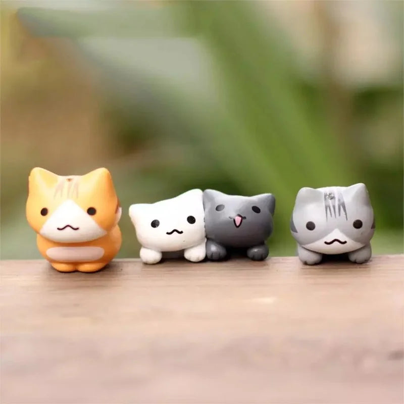 6-Piece Lucky Cat Miniature Figurines – Bonsai Garden Decor Miniature Figurine Set Axl