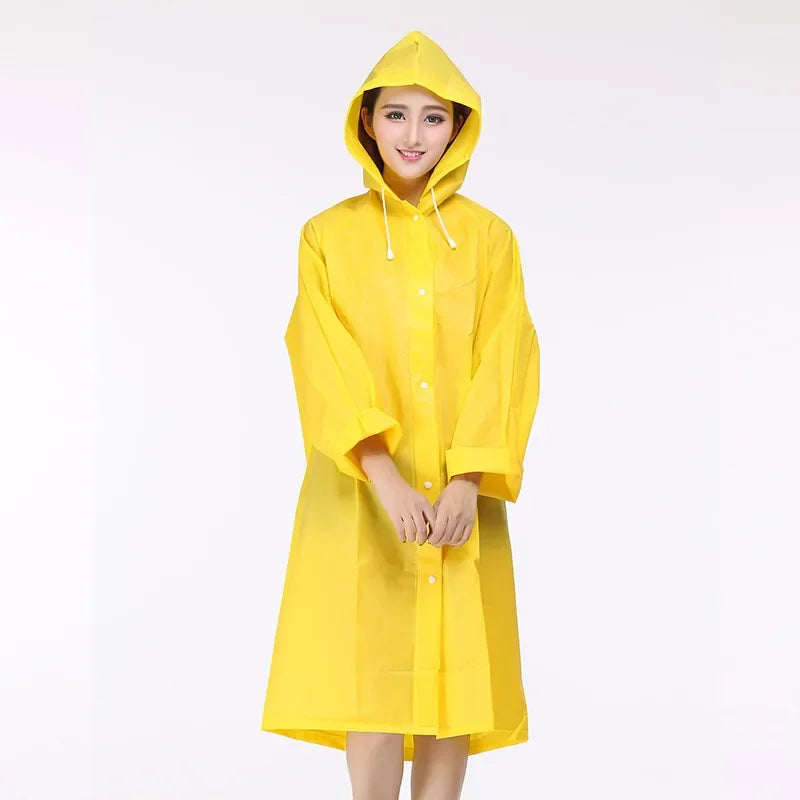Women's Waterproof Rain Poncho – Clear Yellow Nylon Raincoat Women's Rain Poncho Axl Yellow L