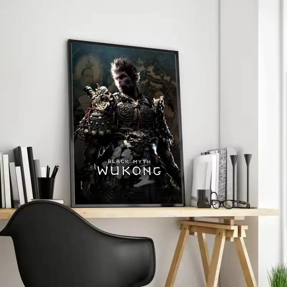Black Myth Wukong Canvas Wall Art – Unframed Poster Print Canvas Wall Art Axl Black2 15X20cmFrameless