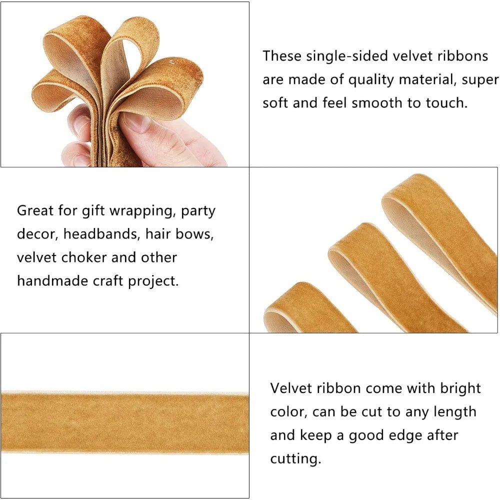 White Velvet Ribbon Single Sided 1 Inch – ~19 Yards Per Roll Velvet Craft Ribbon Axl