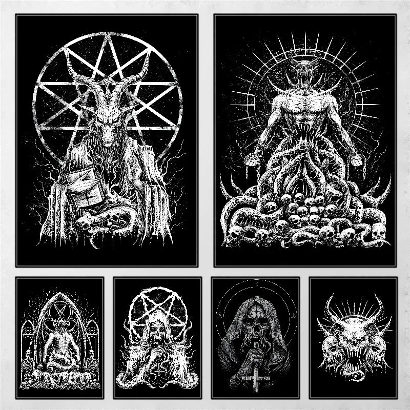 Gothic Satanic Wall Poster – Waterproof Self-Adhesive Art Sticker Wall Art Poster Axl