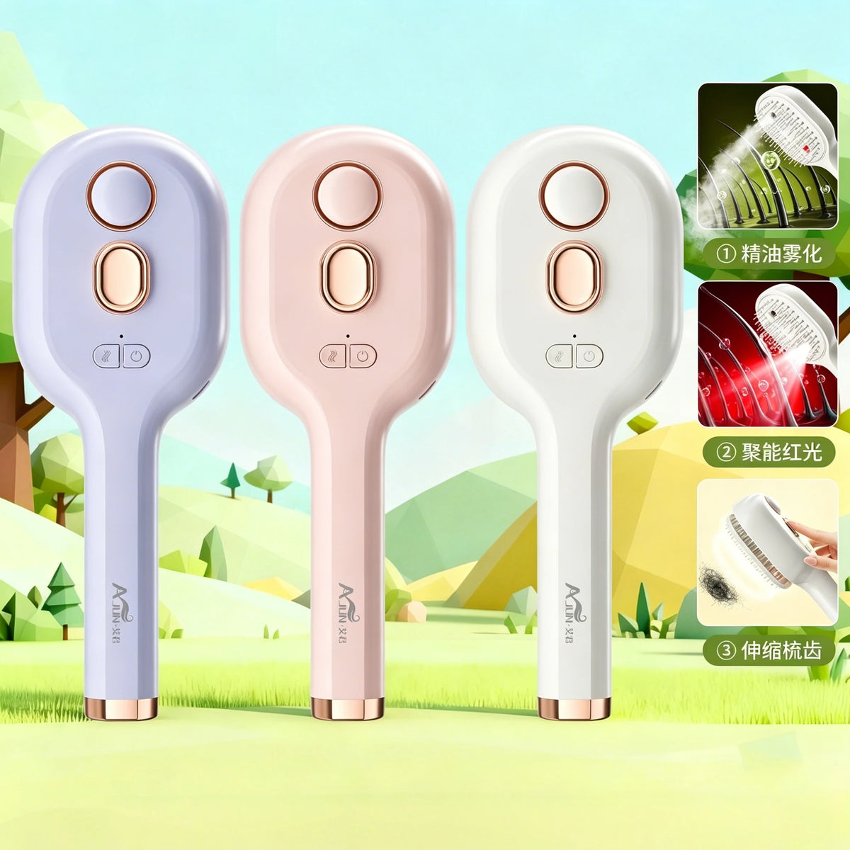 Electric Steam Hair Brush – Rechargeable Detangling Scalp Massager Electric Hair Brush Axl