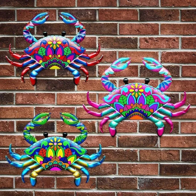 Metal Crab Wall Art – Iron Sculpture Home & Garden Decoration Metal Wall Sculpture Axl