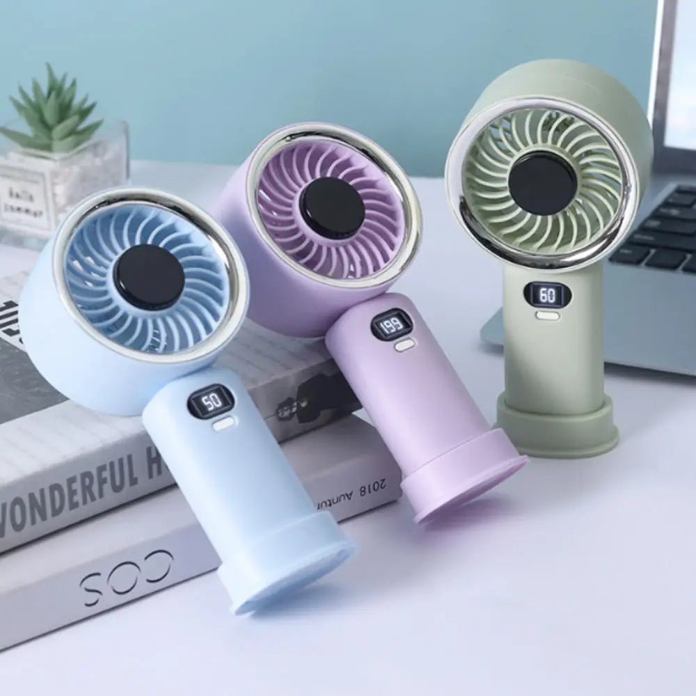 Digital Display Mini USB Rechargeable Portable Fan – Compact Portable Mini Fan Axl