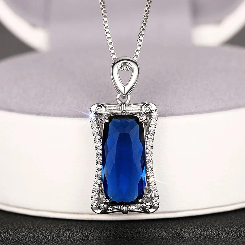 Huitan Cubic Zirconia Pendant Necklace – Women's Wedding Jewelry Pendant Necklace Axl XL1116 45cm