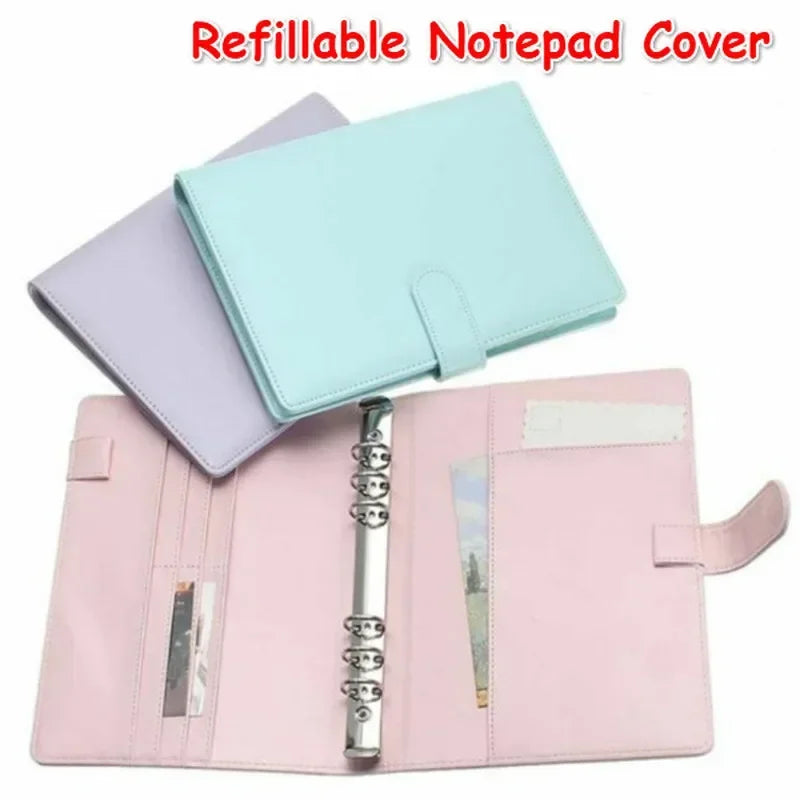 Vintage PU Leather Ring Binder Refillable Notebook Cover A5 A6 Notebook Binder Cover Axl