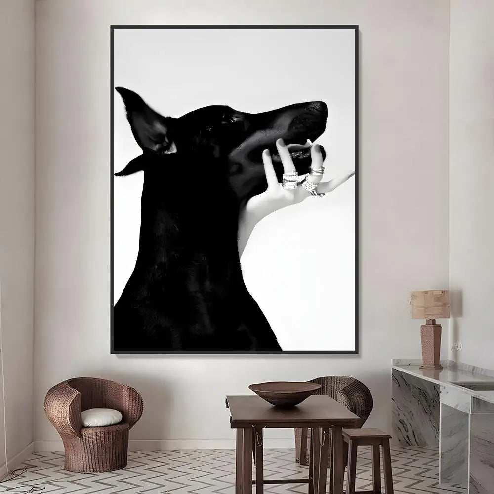 Doberman Pinscher PVC Wall Sticker – Waterproof Home Décor Wall Decal Sticker Axl White07 30X40cmNoframe