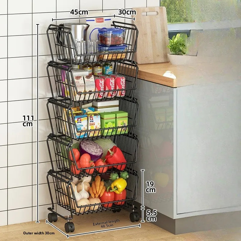 Nordic Metal Kitchen Storage Rack – 3/4/5 Tier Organizer Kitchen Storage Rack Axl 5 Levels