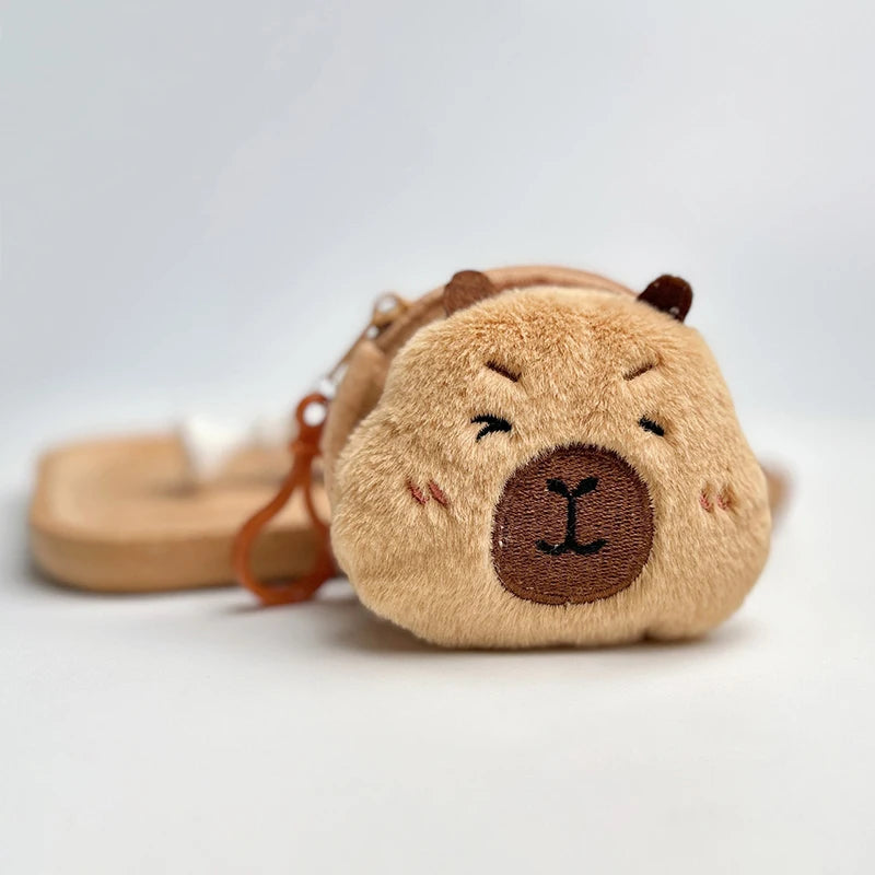Capybara Plush Coin Purse – Cute Mini Zipper Wallet Keychain Plush Coin Purse Axl